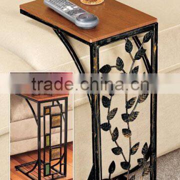 Living Room Vine Leaf Design Metal Sofa Side End Table Accent TV Tray Coffee Table photo-2