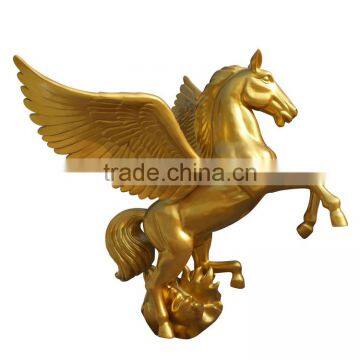 Fiberglass gold flyhorse sculpture figurine