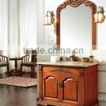 Quality custom vanity unit with marble top,Classic vanities bathroom,Hand carved bathroom cabinet(BF08-4129)