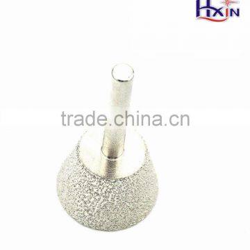 Vacuum brazed diamond engraving burrs for filing stones