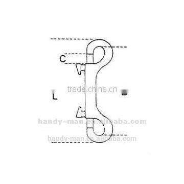 Small Stainless Steel 316 Double End Carabine Dog Pet Carabiner Hook photo-2