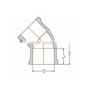 HIGH QUANLITY 45 DEG ELBOW OF PVC DIN STANDARD FITTINGS FOR WATER SUPPLY photo-2