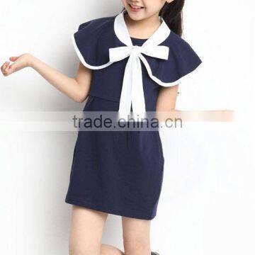 elegant navy children cotton dress