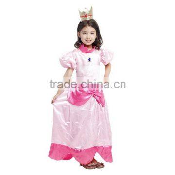 Adorable girls Princess queen long dress with crown HN004