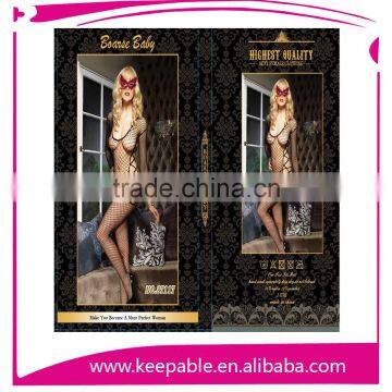 New Europe hollow Lingerie Sexy black dress net hollow body stockings Leotard