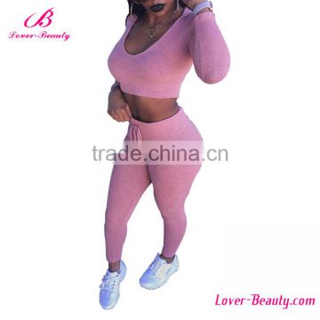 Wholesale Popular 2 Pieces Bodycon Outfit Women Sportswear