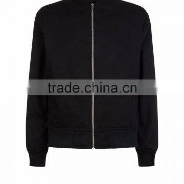 Sports Clothes Black Cotton Bomber Jacket Side Pockets With Lining Sport Jacket Teaming With A Red Tee photo-4