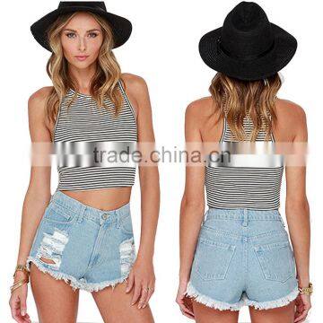 New Summer Vest Fashion Tank Top Women Fashion Wild Striped Sleeveless Shirt Tops Casual Female Tank Top