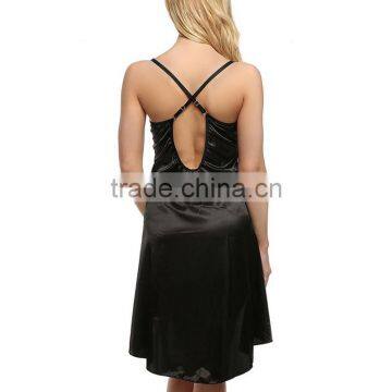 Yihao Factory Sexy Nighty Women in Nightgowns Silk Night Dress for Women photo-4