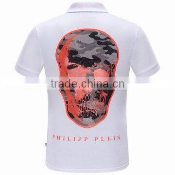 Custom Good Quality Cheap Skull Pattern Printed Polo T-shirt Wholesale in China photo-2
