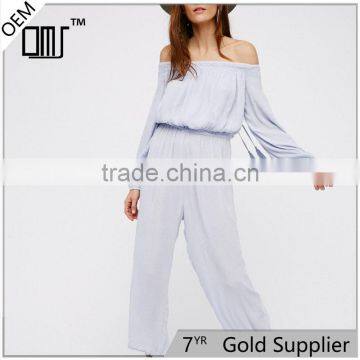 New vintage boho clothing off shoulder summer jumpsuits for women