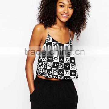 Monki Eye Print Crop Top