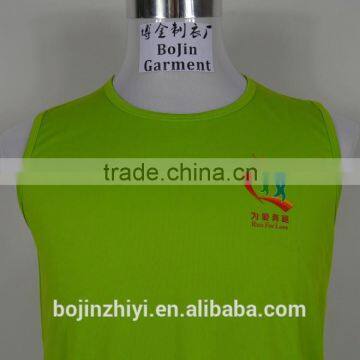 Dri Fit Sport Green Tank Top Heat Transfer Printing Cosy Vest