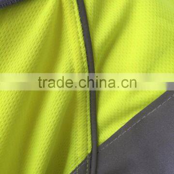 Fluorescent Long Sleeve hi Vis Safety Europe Birdeye Polyester Mens Reflective Polo Shirt photo-4