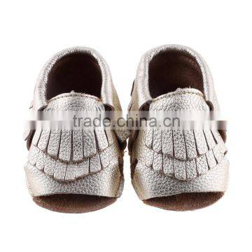 100% Cow Leather Baby Summer Fringed Moccs photo-2