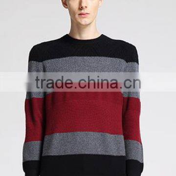 Men Fashioned Jacquard Strip Knitted Pullover Sweaters With Wholesale Price photo-2