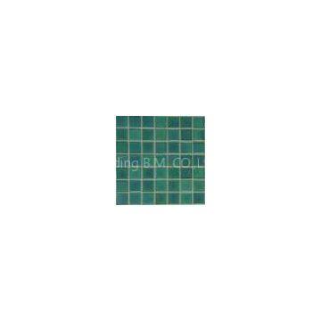 Decorative Glossy Green Glass Mosaics Tiles For Bathroom Dust-Proof