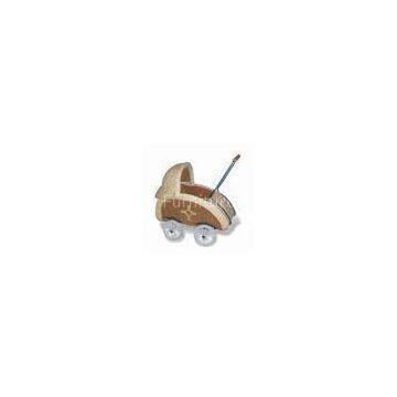 65 x 38 x 63cm Baby Carriage, Made of Rattan, Available with 4 Wheels and One Puller