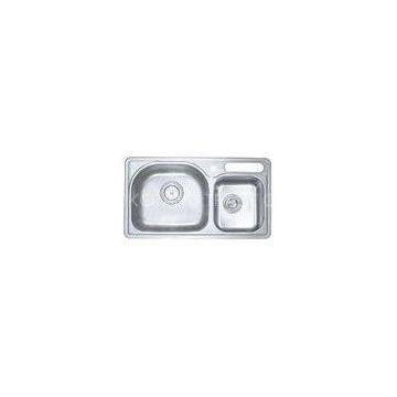 Double Bowel Commercial Stainless Steel Kitchen Sinks With Knife Hole