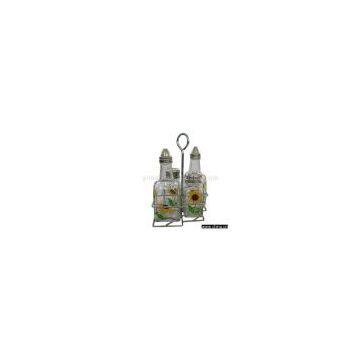 Sell Glass Cruet Set with Metal Stands
