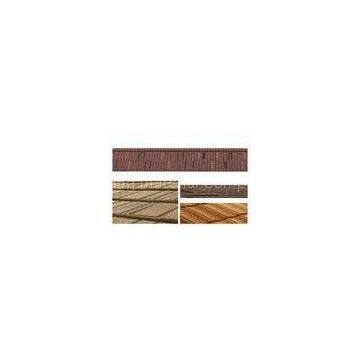 Roman / Grid Stone Chip Coated Steel Roof Tiles / Wood Grain roofing shingle