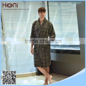 Wholesale 100% Cotton Terry Mens Short Bathrobe