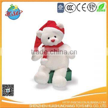 plush christmas white teddy bear toy