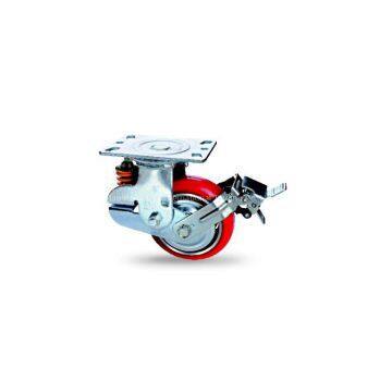 PU heavy duty trolley spring loaded casters