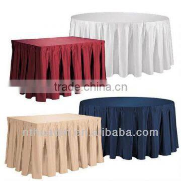 box pleat polyester table skirts cover table skirting cover