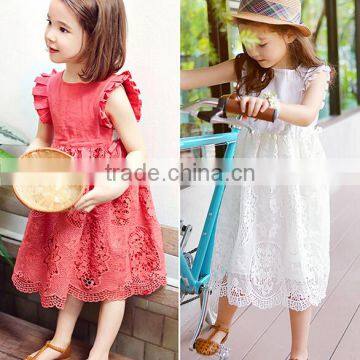 Lotus Neck Girl Lace Dress