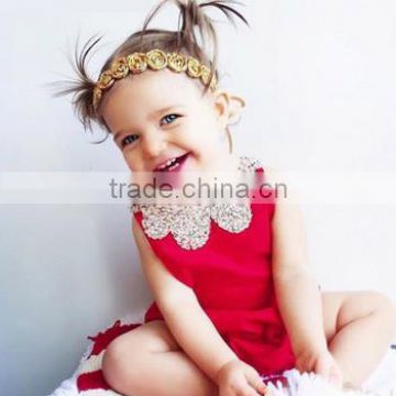 Red Girls baby clothes unique baby boy names romper images 100% cotton pantskirt