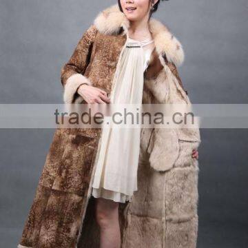 2017 New Arrival/Doube face Coat/Lady's Fashion Rabbit fur Long Coat/Wholesale And Retail