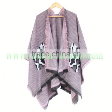 2016 green and black acrylic winter poncho shawl stole poncho shawl scarf