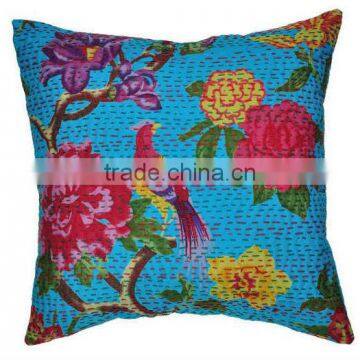 Flower Print Kantha Cushion Cover