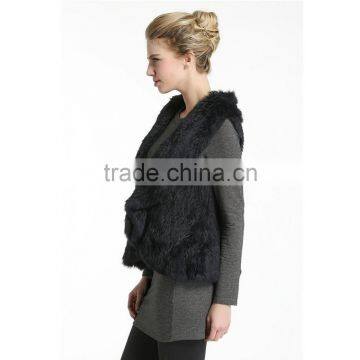 SJ347-01 Women Knitted Rabbit Fur Vest/Gilet/Waistcoat photo-6
