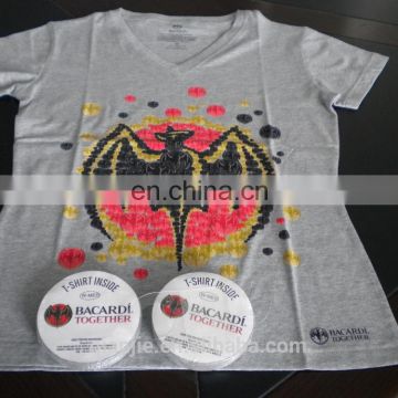 Round neck customized promotion t-shirt in compressed shape