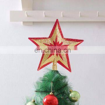 Attractive Gold and Red Glitter Tree Ornaments Topstar Christmas Star Top Christmas tree Decoration Accessories Party Supplies