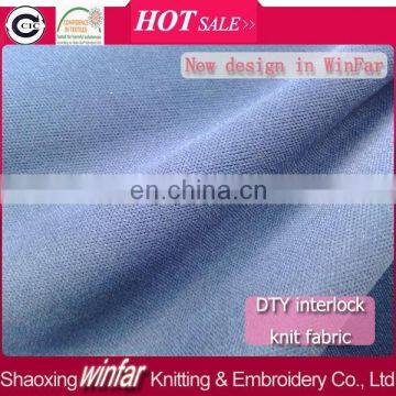 winfar Textile Very Cheap Solid Dyed DTY 100D Interlock Knitting Fabric Polyester Composition for Sportswear