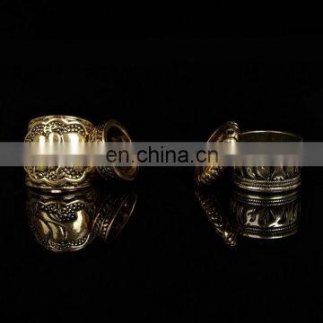 Set Of 4 Alloy Of Texture Elephant Olive Branch Rings photo-3