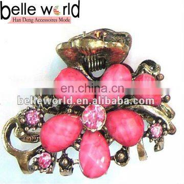 Flower Shape Crystal Rhinestone Hair Claw Clip