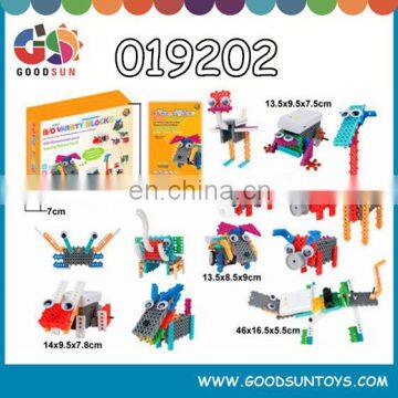 Hot sales high quality children intelligence batery operated plastic building blocks