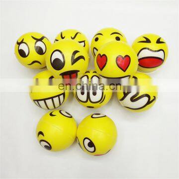 A022 Stress Ball Novelty Squeeze Ball Hand Wrist Exercise Squeeze Toys Smile Face PU Slow Rebound Ball 12pcs 6.3cm photo-6