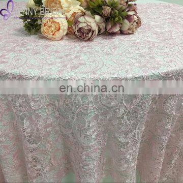 TL035B pink lace embroidered made in china table cloth