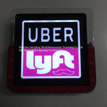 12 x 12cm chargeable LED light car sticker for UBER LYFT car service