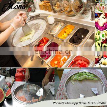 High Efficiency Flat Pan Fried Ice Cream Roll Machine/single Pan Ice Cream Fryer photo-3