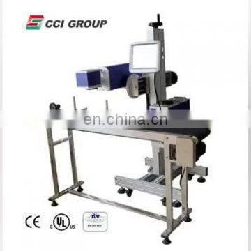 China high precision advanced10w 20w 30w 50w optional automatic conveyor belt metal fiber laser marking machine for sale