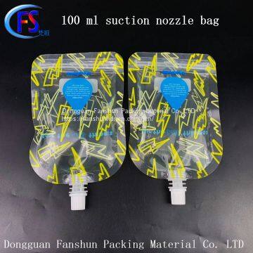 Transparent bone strip sealing nozzle bag Juice drink sealing bag 100ml liquid sealing nozzle bag