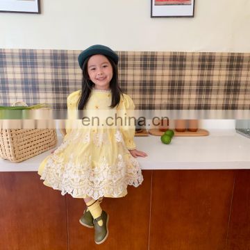 Girls' skirts 2020 autumn children's clothing Korean children's apron long sleeve dress (including mesh)