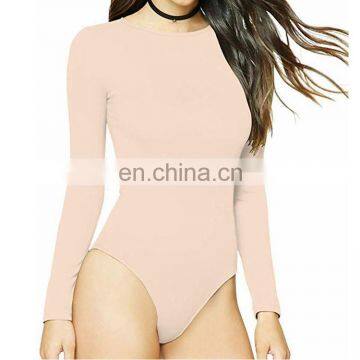 2020 New Arrival Ladies Crewneck Long Sleeve Purple Plain Shirt Bodysuit Leotard for Women photo-4