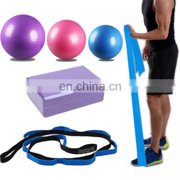 5 Pcs/Set Fitness Equipment Pilates Yoga Ball Set with Elastic Bands Gym Workout Yoga Straps